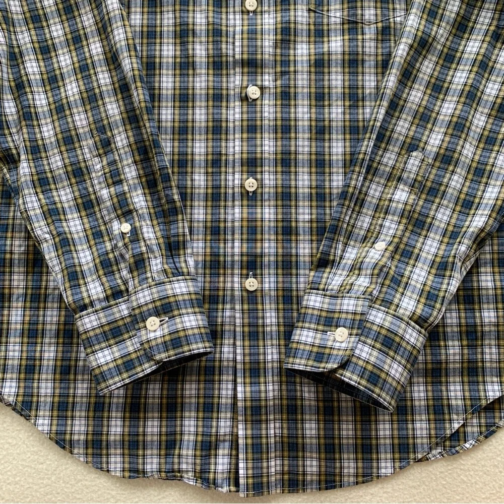 J.Crew Thompson Flex Wrinkle Free‎ Shirt Mens Long Sleeve Plaid Blue L 16-16.5